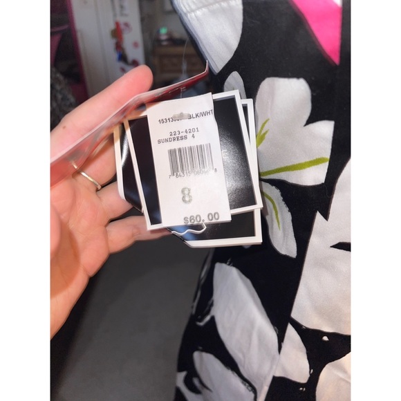 Kid’s Black & White Floral Print Beautiful R & K Tank Dress 💖 - Picture 15 of 17